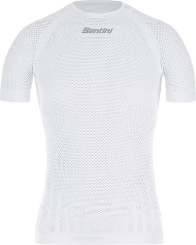 Santini Ondershirt korte mouwen Wit Heren - Rete Ergo-Fit Seamlees Base Layer T-Shirt White - XL/XXL