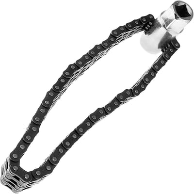 Shopcentral - Oliefilter afneemtool - 1/2 inch - Dubbele ketting - 135mm diameter - Stevig en betrouwbaar - Geschikt voor mechanisch gebruik - Zilver