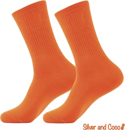 SilverAndCoco - Oranje Sokken | Gekke Vrolijke Foute Nederland Kleding / Leuke Grappige Dikke Warme Dames & Heren Nederlands Elftal Tenue Versiering / Thermosokken Nederlandse Vlag Sok Outfit Katoen / Socks Mannen en Vrouwen