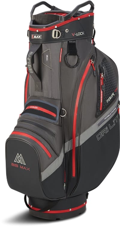 Big Max Dri Lite V4 - Waterdichte Golftas - Cartbag - Grijs Rood