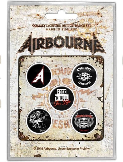 Airbourne - Boneshaker Badge/button - Set van 5 - Multicolours