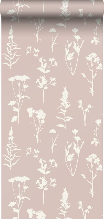 ESTAhome behang veldbloemen zacht roze - 53 cm x 10.05 m - 139393
