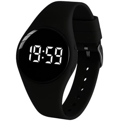 Alarmhorloge – 15 alarmen – oplaadbaar – rond -jong & oud – zwart