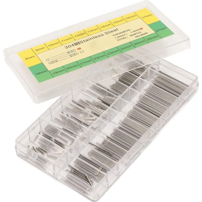 300 STUKS 1.2mm Horlogeband Pin Bar Roestvrij Staal Horlogebandjes Veerstaaf Reparatiegereedschap beige