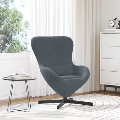 vidaXL - Eivormige - stoel - Donkergrijs - 63 - x - 73 - x - 90 - cm - Fluweel