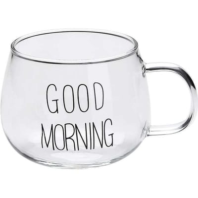 350ML Transparante Glazen Koffie Thee Mok Creatieve Letter Bedrukte Dranken Dessert Ontbijt Melkbeker Mokken Handvat Drinkgerei 301-400ml