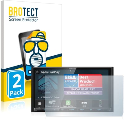 BROTECT - Screenprotector voor Kenwood DMX8019DABS (met uitsparing) - Folie Beschermfolie matte 2 Stuks