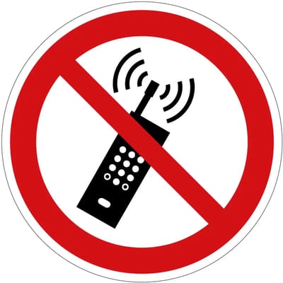 Niet telefoneren verbodsbord - P013 | gecoat dibond materiaal | 10 cm