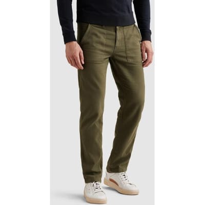 PME legend groene heren broek   Straight fit   Steekzakken   Structuur patroon   Knoop- en ritssluiting   Duurzaam   Regular waist Groen 35/34