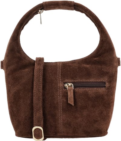 Charm London Sevilla Crossbodytas - Suede - Schoudertas - Verstelbare en Afneembare Schouderband - Telefoonvak - Dames - Handtas - Leer - Leren Dames Tas - Bruin