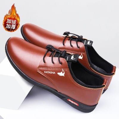 Leren Schoenen Heren Zomer Nieuwe Heren Ademende Holle Casual Schoenen Koreaanse Stijl Trendy Vetersluiting Ronde Neus Werkschoenen 44 black