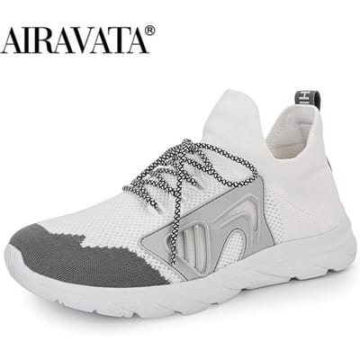 Baskets pour hommes Chaussures de marche à la mode Baskets décontractées Chaussures de loisirs respirantes 46 blanc