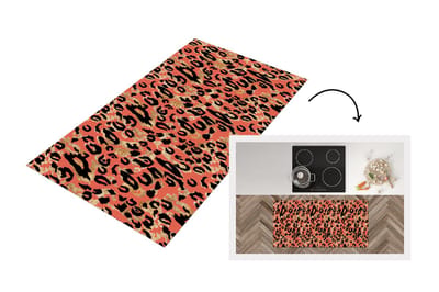Keukenloper - Loper keuken - Panterprint - Roze - Goud - 120x60 cm - Keukenloper vinyl