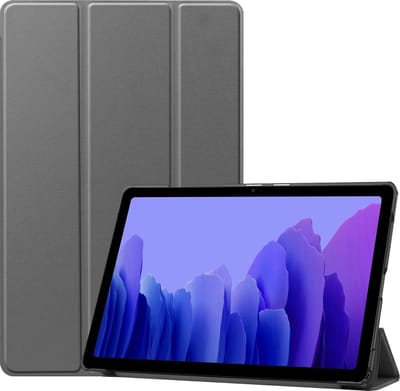 Hoesje - Geschikt voor Samsung Galaxy Tab A7 (2020) - Dun & Stevig - Hardcover Book Case - Trifold Bookcase Hoes - Hard Cover - Tablethoes - Grijs