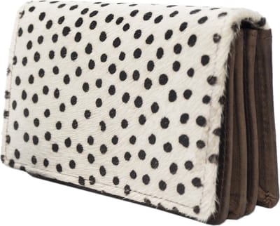 Leren Portemonnee Dames Lichtbruin Echt Leer Met Dierenprint – Klein Model - Dames Portemonnee Cognac Anti-Skim