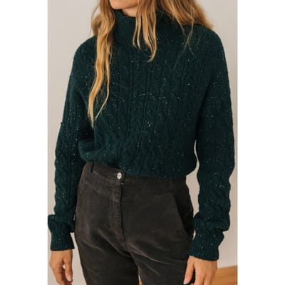 TWOTHIRDS Tahanea Knit Dark Green Neps Maat: XS | Sweaters Outlet | Dames | Groen