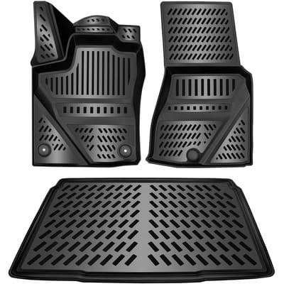 3D Rubber Automatten & Kofferbakmat Set voor SMART FORTWO EQ 2017-2024 [453] | Elektrisch - geurloos & op maat - hoge rand