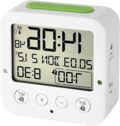 Digitale Wekker - Tijdklok Alarm - Wakker Worden - Dubbel Alarm - 81 x 33 x 81 mm - Wit Groen