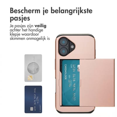 imoshion Hoesje met Pasjeshouder - Geschikt voor Apple iPhone 16 - Rosé Goud