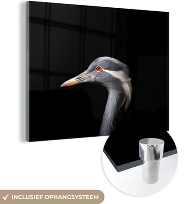 MuchoWow® Glasschilderij 160x120 cm - Schilderij acrylglas - Vogel - Dieren - Portret - Foto op glas - Schilderijen