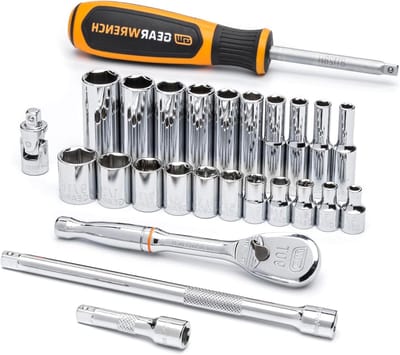 Mechanica Gereedschapsset - Dopsleutelset - Auto Reparatie - Off-corner laadontwerp - 26 stuks - Zilver