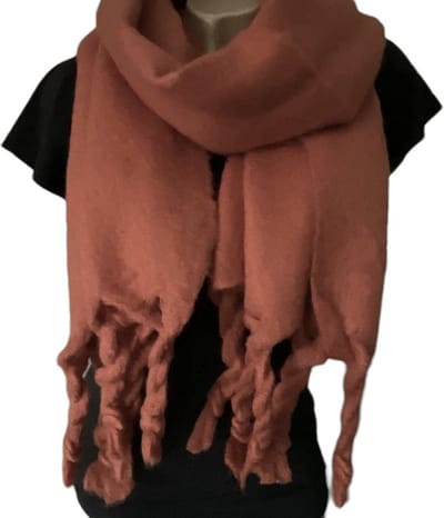 Warme Sjaal - Dikke Kwaliteit - Roestbruin - 190 x 45 cm (013115#)