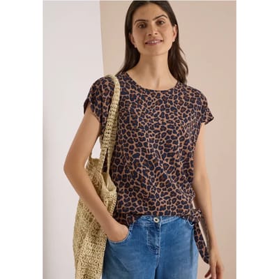 Blouse met afhangende schouders en knoop