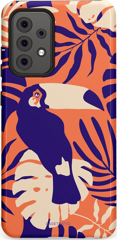 Casetastic Hoesje Geschikt voor Samsung A52 (4G/5G/s) - Stijlvolle Beschermende Duo-layer Case - Paradijs Toekan