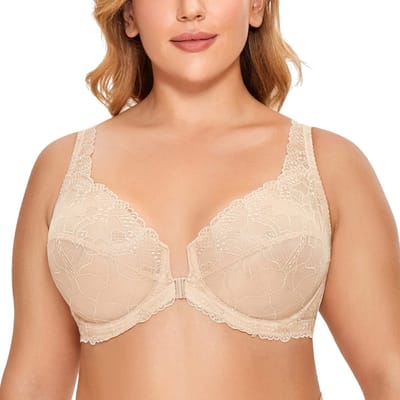 Dailygoody - Damesbeha - Voorsluiting - Volledige cups - Doorzichtig - Ademend en comfortabel - Ondersteuning - Geschikt voor dames - Zonder vull