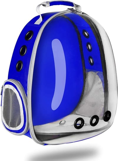 Huisdier rugtas - backpack pet - kattenrugzak - draagtas - reismand - vervoersbox(BLAUW)