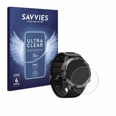 Savvies - Screenprotector voor Sanorum Smartwatch 1.43" - Folie Beschermfolie transparant 6 Stuks