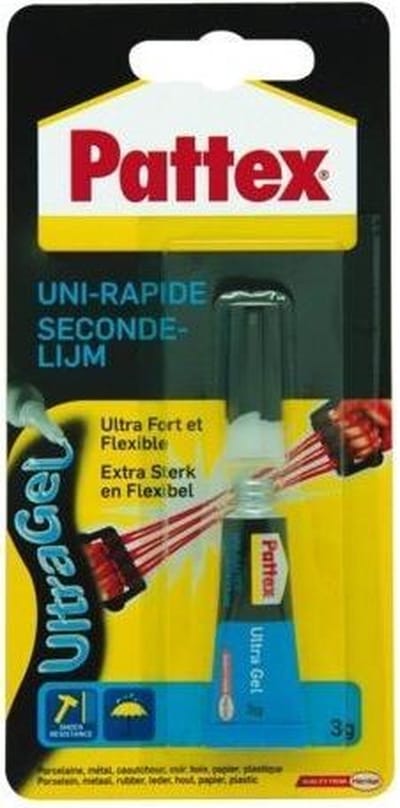 Secondelijm Pattex ultra gel tube 3gram op blister - 12 stuks - 12 stuks