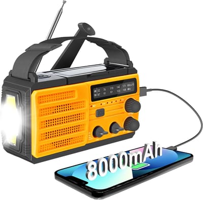 Draagbare Noodradio met Crank, Oplaadbare Zaklamp en Mobiele Telefoon Lader voor Noodgevallen
