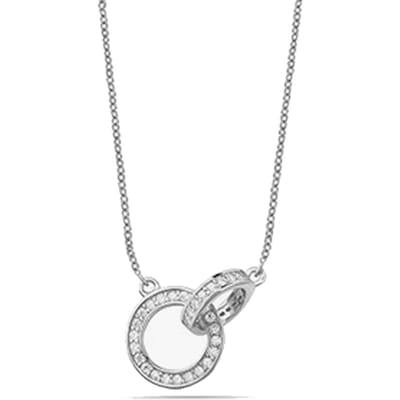 Damesketting Zilveren Circles met Cubic Zirconia in 925 Sterling Zilver BICLL039