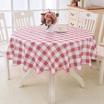 Bloemstijl Ronde Tafelkleed Pastorale Pvc Plastic Keukentafelkleed Oliebestendig Decoratief Elegant Waterdicht Stof Tafelhoes Round 137cm gray