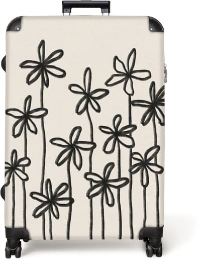 NoBoringSuitcases.com® - Koffer groot - Reiskoffer lichtgewicht - Bloemen - Planten - Pastel - Abstract - Rolkoffer met 4 wielen - Grote trolley XL - 98 liter bagage