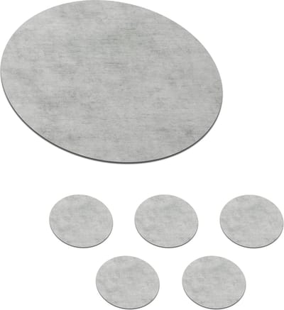 Onderzetters voor glazen - Rond - Beton - Grijs - Industrieel - Patroon - 10x10 cm - Glasonderzetters - 6 stuks