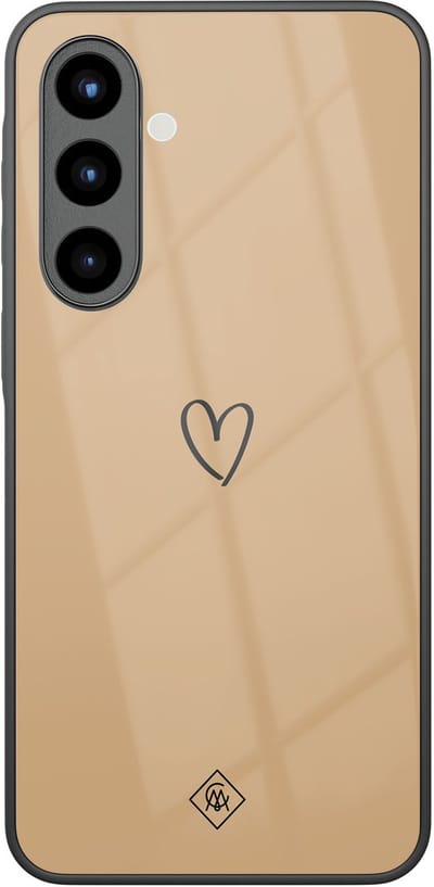Casimoda® hoesje - Geschikt voor Samsung Galaxy A57 - Hart Bruin - Luxe Hard Case Zwart - Backcover telefoonhoesje - Bruin/beige