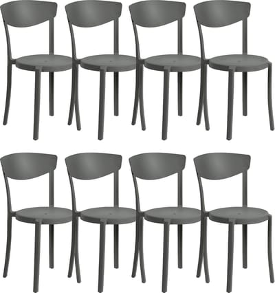 VIESTE - Tuinstoel set van 8 - Donkergrijs