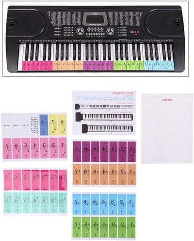 Piano Toets Stickers - Noten Leerhulp - Muziek Leren - Verwijderbaar Zonder Lijm - 88 Sleutels - Wit