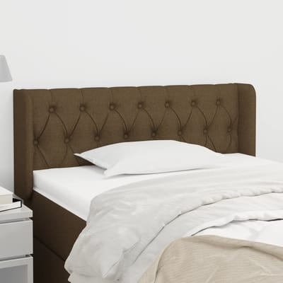 vidaXL - Hoofdbord - met - randen - 103x16x78/88 - cm - stof - donkerbruin