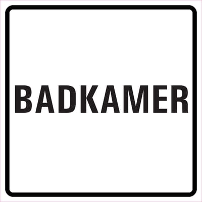 Badkamer sticker, wit zwart 150 x 150 mm