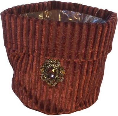 2 stuks - Plantentas - Planten pot - Plantenzak - Velours - Textiel - Bordeaux Rood - Rode - 11cm - 10cm hoog