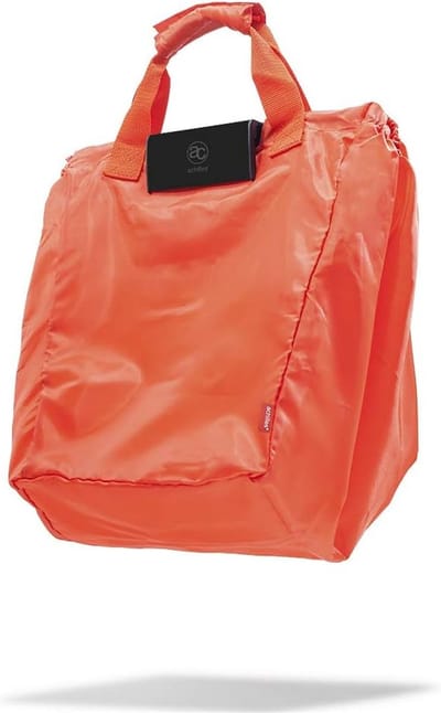 Opvouwbare boodschappentas met koelvak en flessenvakken, boodschappentas voor alle gangbare winkelwagentjes, tas om op te hangen, 54 x 35 x 39 cm, rood, Hedendaags