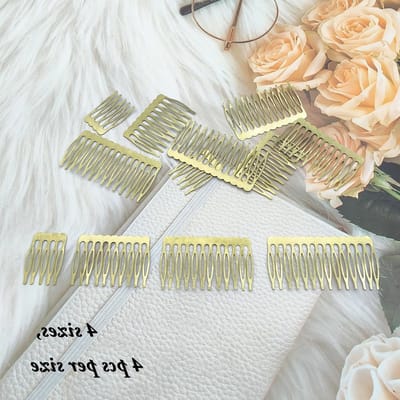12 Stuks Metalen Haarcombs met 5, 10, 12 en 14 Tanden voor Bruidskapsels en DIY Haaraccessoires voor Vrouwen en Meisjes