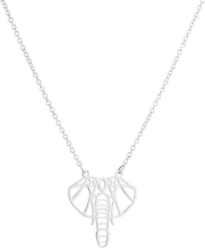 24/7 Jewelry Collection Origami Olifant Ketting - Zilverkleurig