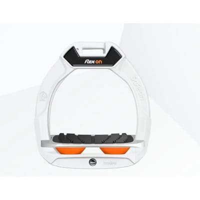 Veiligheids stijgbeugels ruiters Incline Grip Wit/Grijs/Oranje kind Flex-On Safe-On