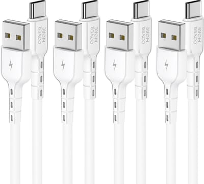 Usb A naar usb C kabel - 4 stuks - Usb C naar usb - Oplaadkabels voor smartphone, tablet, ereader, accessoires met usb C ingang - Voordeelpak - 1m - Wit
