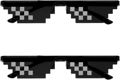 LIGHTING LEVEL 2 PackThug Life Zonnebril Dress Up Pixelated Mozaïek Bril Grappige Party Foto Props Shades voor Vrouwen Mannen Kid Tieners
