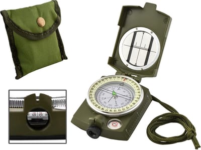 Militair Kompas - Inklapbaar Kaartkompas - Professioneel Metalen Kaart Kompas Met Kaartlezer - Outdoor - Survival -Scouting Met Opberg Etui - Waterproof